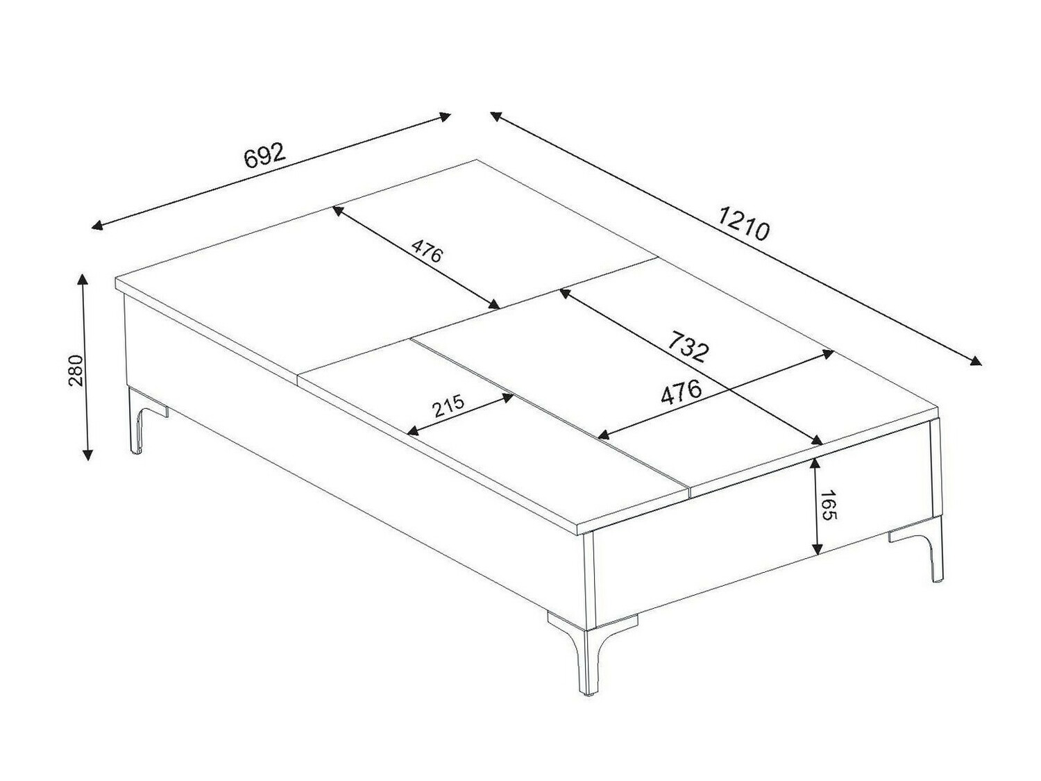 Журнальный столик - трансформер Kailua 1296 (Белый)
