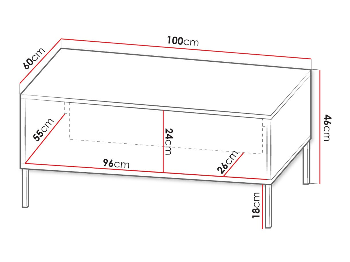 Žurnālu galdiņš Humanum (Balts)