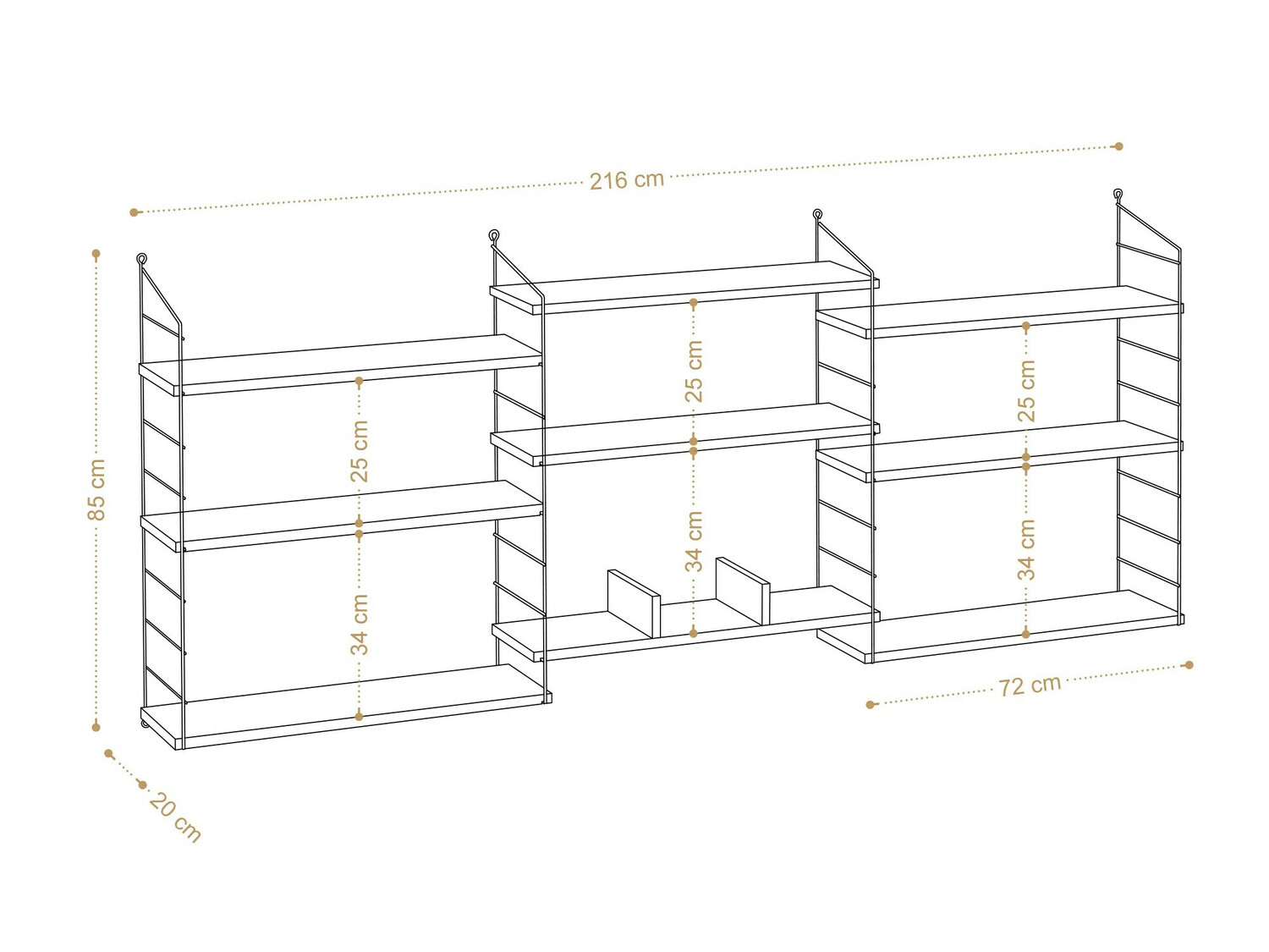 Настенная полка Kailua 1317