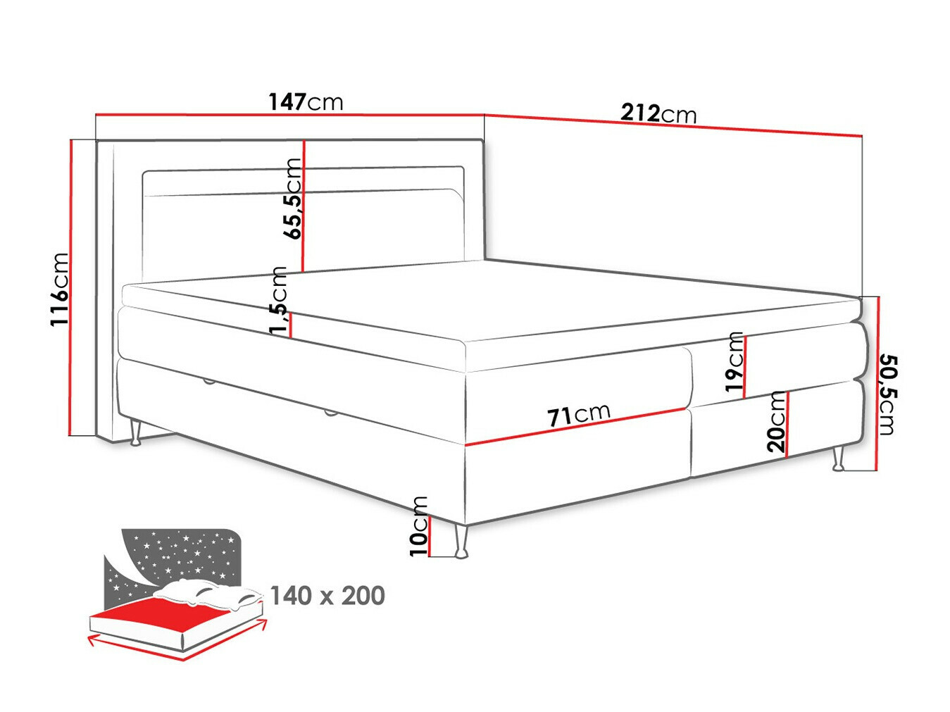 Kontinentālā gulta ComfiDream 182 (Soft 017)