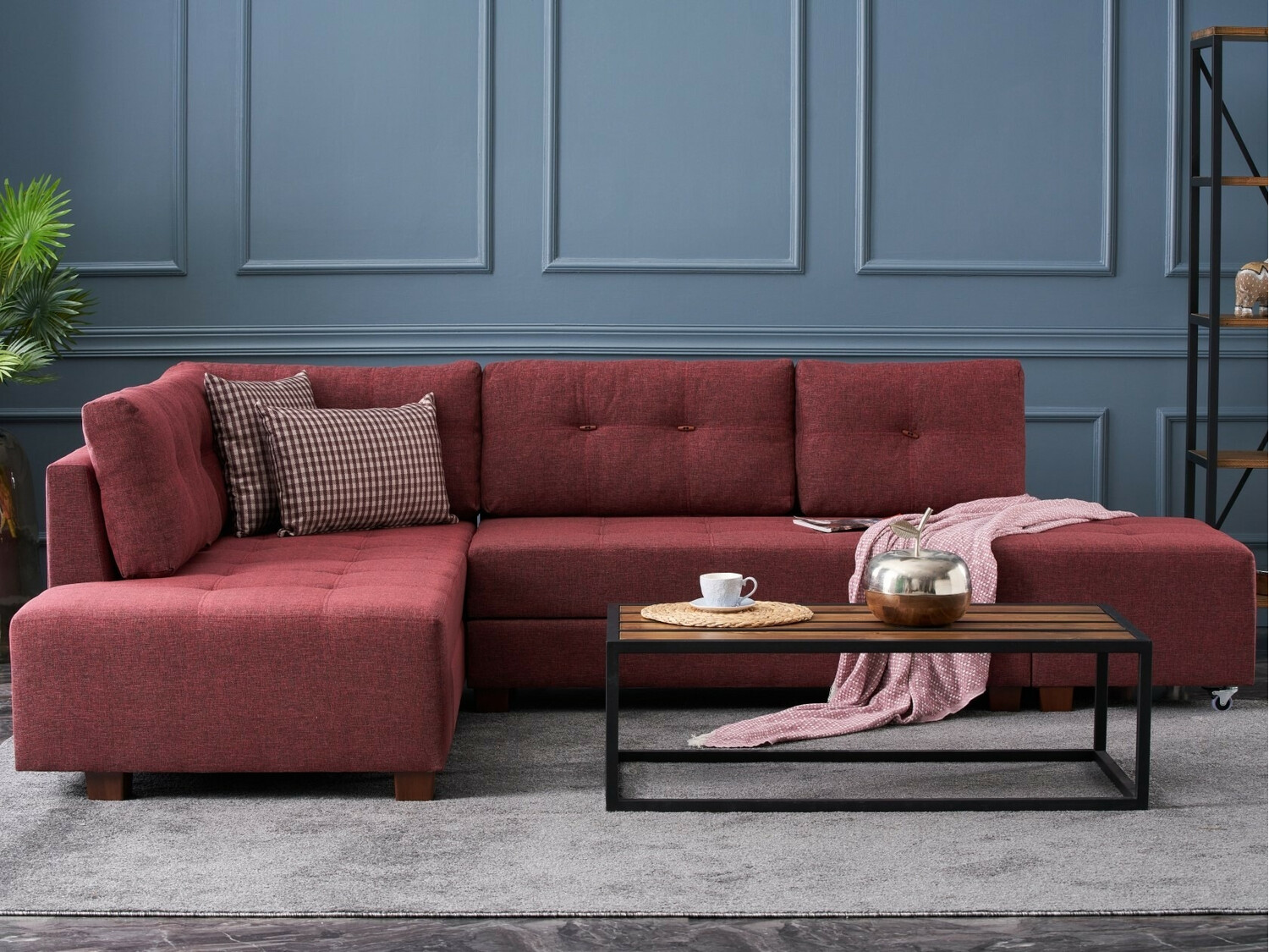 Stūra dīvāns Altadena 296 (Bordo)