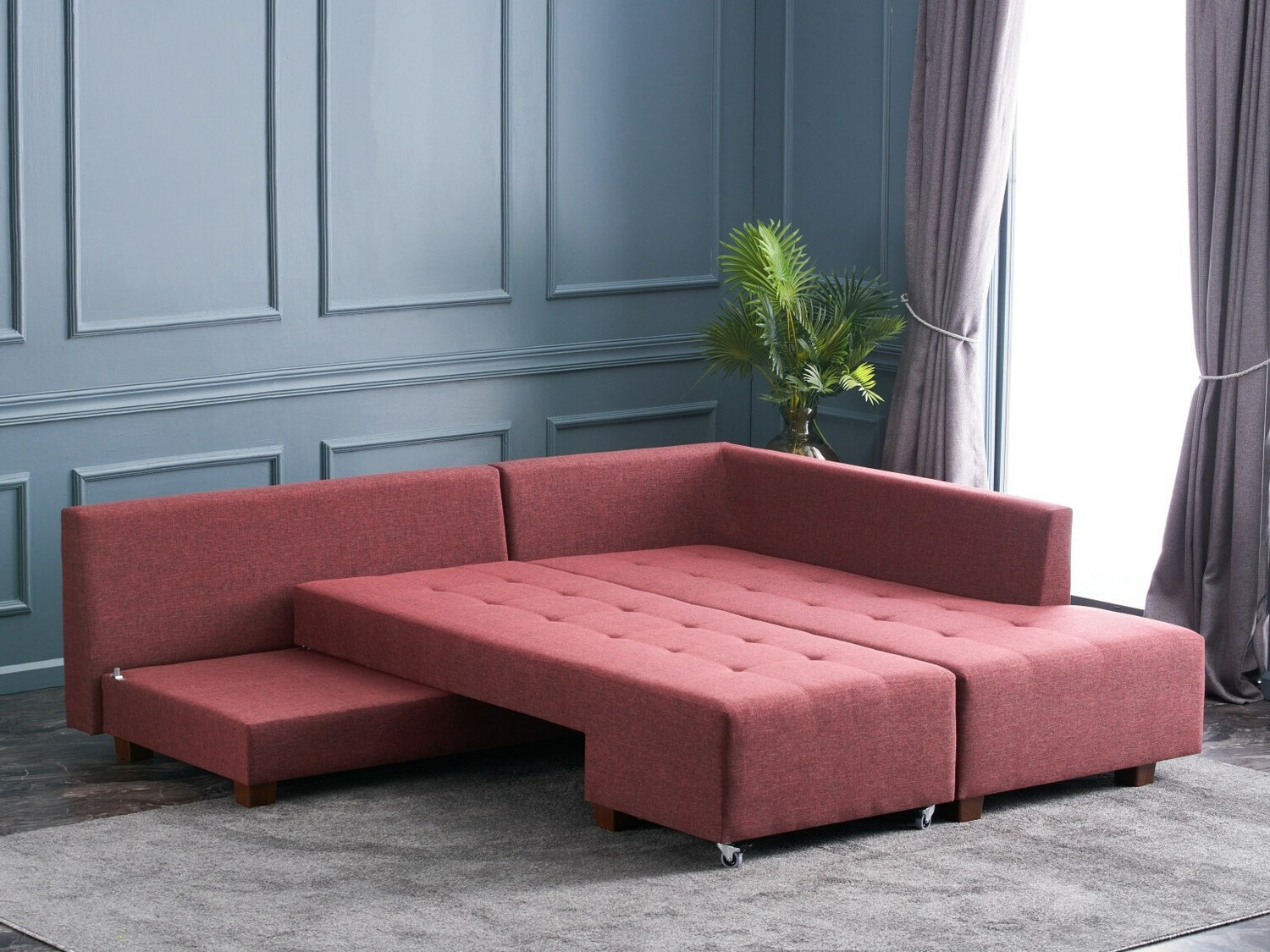 Stūra dīvāns Altadena 296 (Bordo)