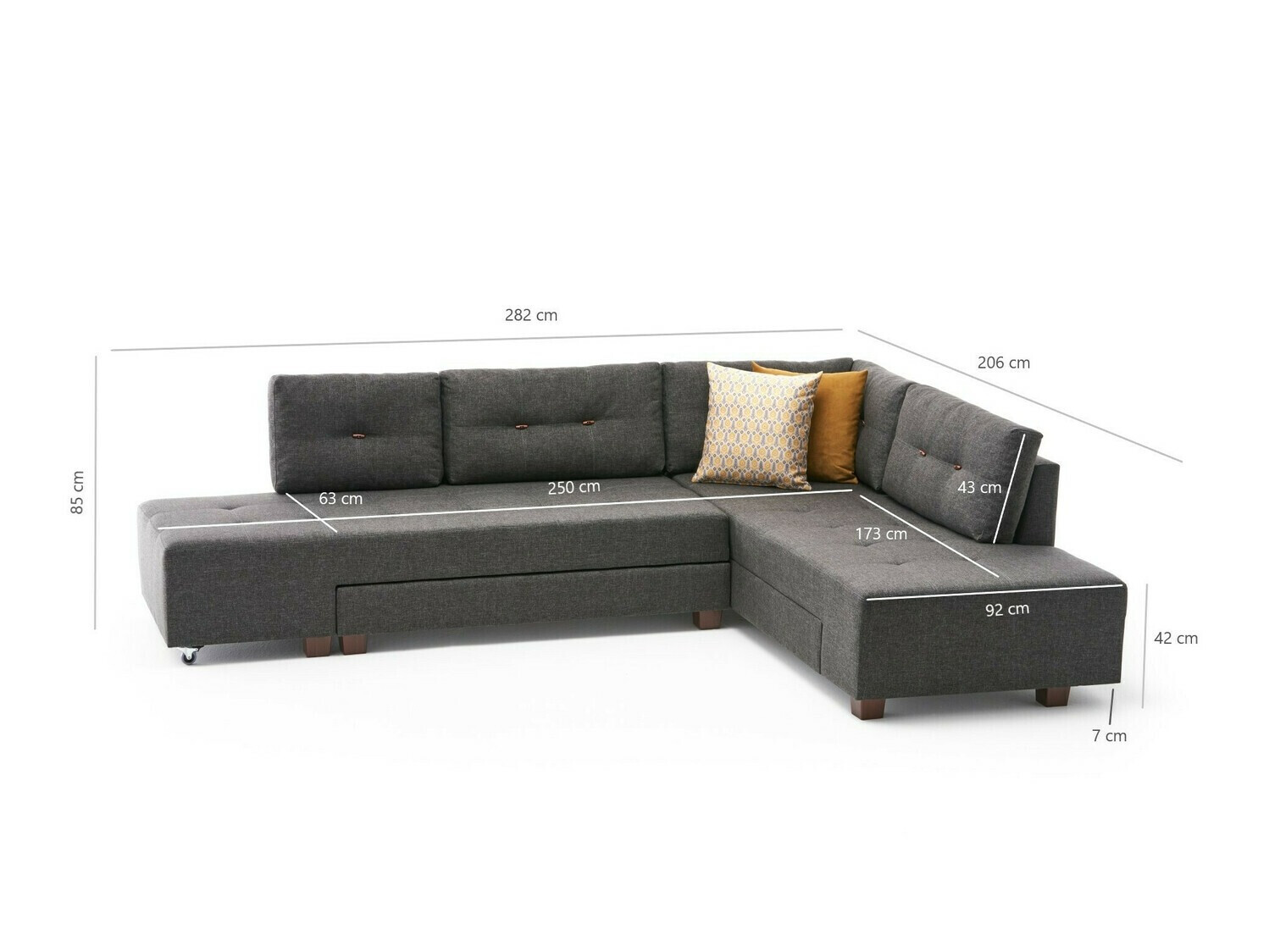 Stūra dīvāns Altadena 296 (Bordo)