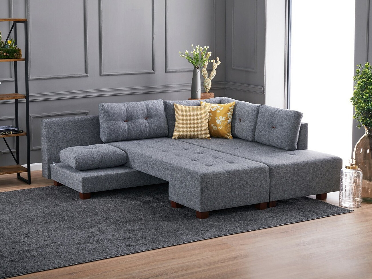 Stūra dīvāns Altadena 296 (Pelēks)