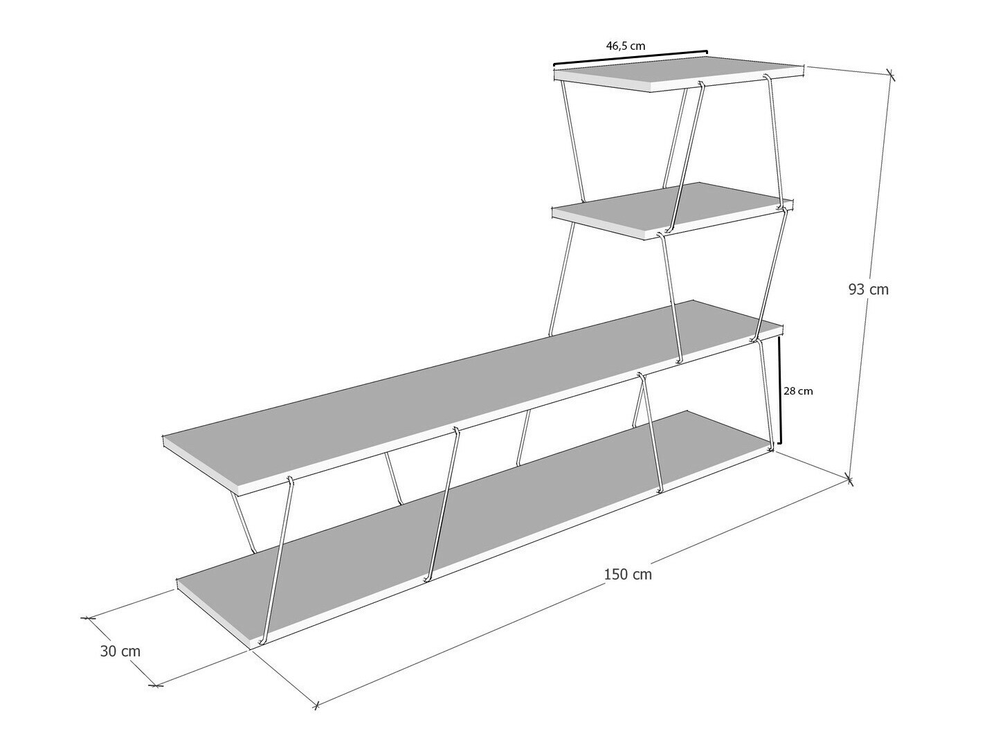 TV galds Kailua 1335 (Balts)
