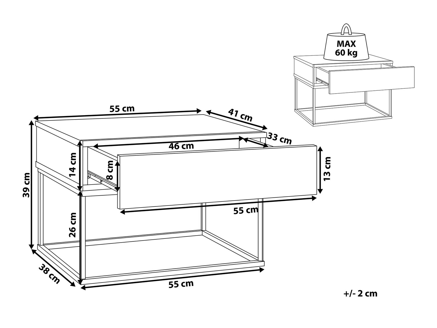 Naktsgaldiņš Berwyn 158 (Tumši brūns + Melns)