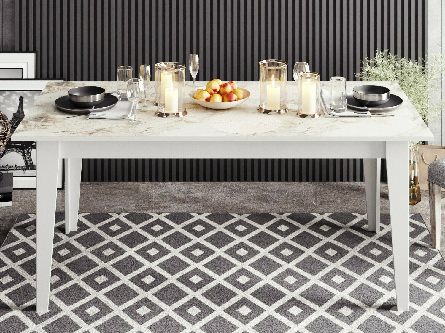 Cтол Kailua 1346 (Серый + Белый)