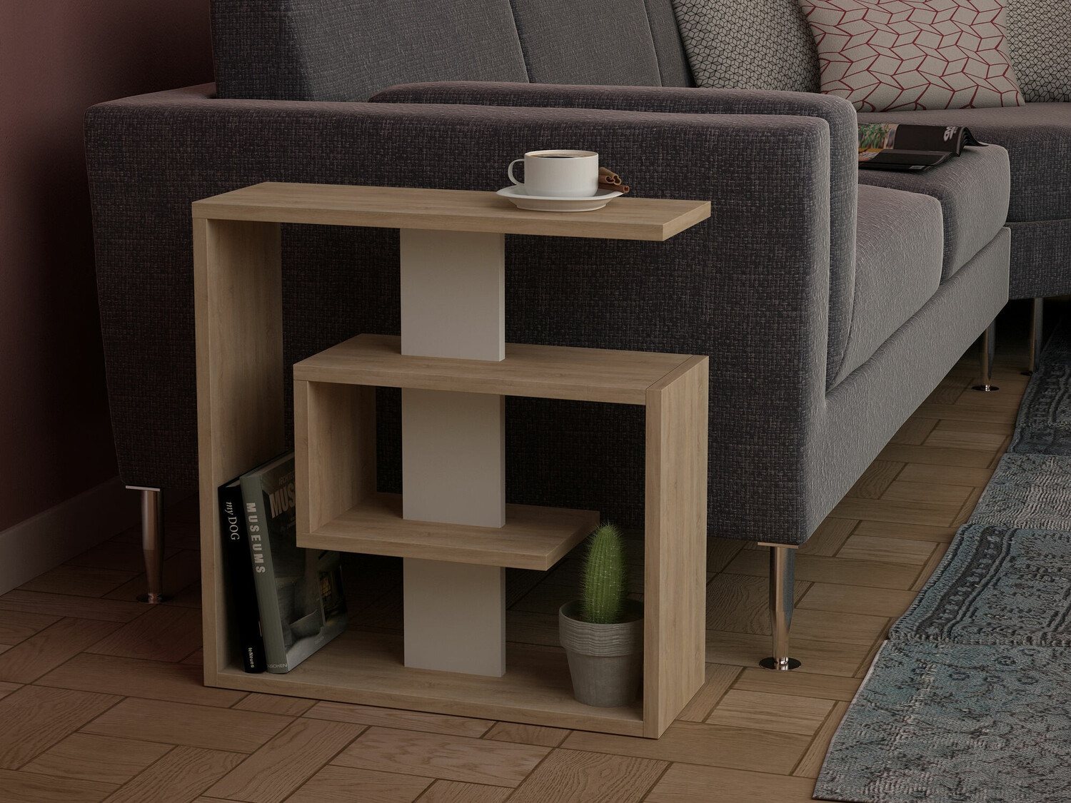 Kafijas galdiņš Kailua 1351 (Krēms + Sonomas ozols)