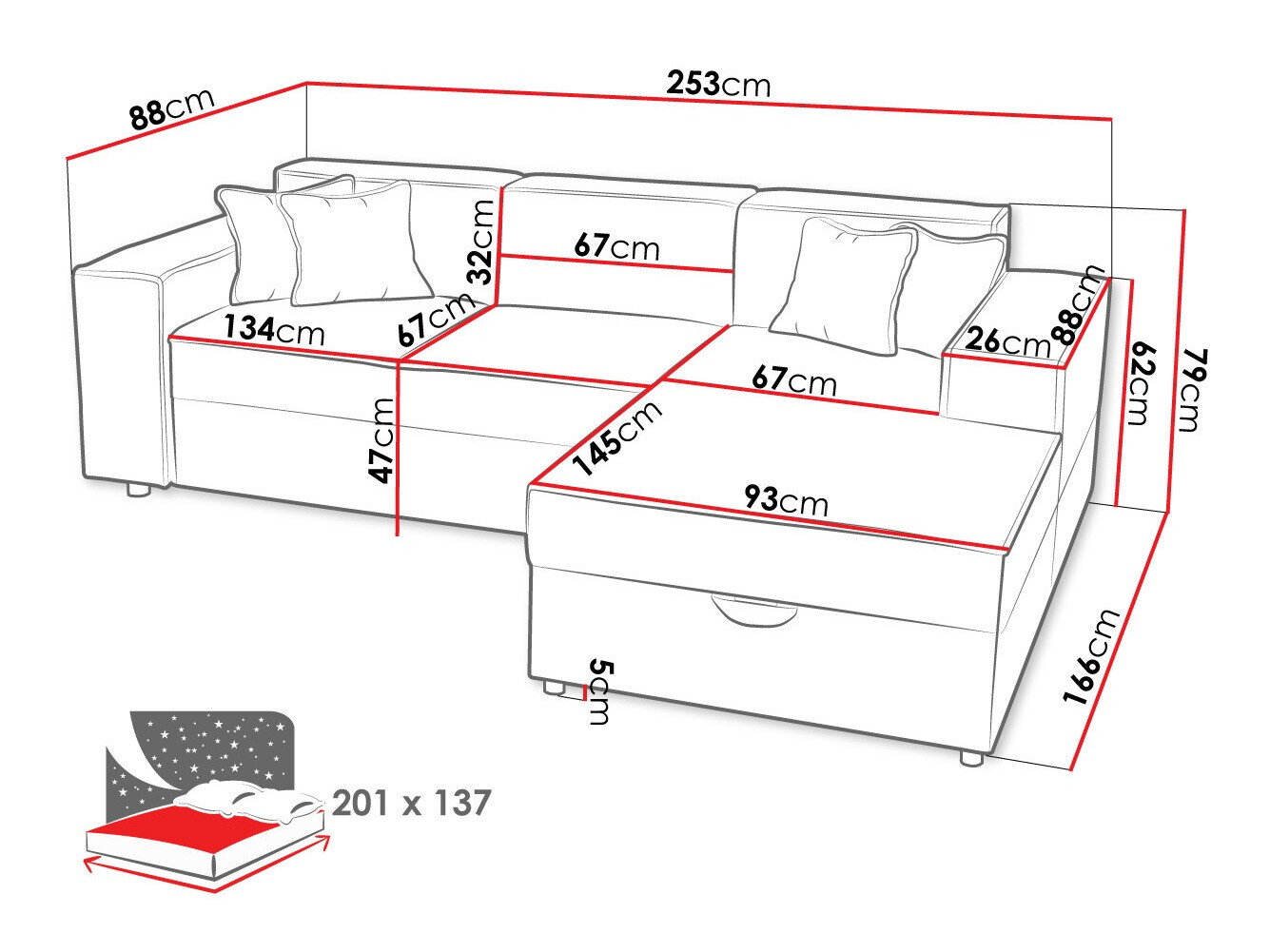 Stūra dīvāns Clovis 116 (Poso 100)