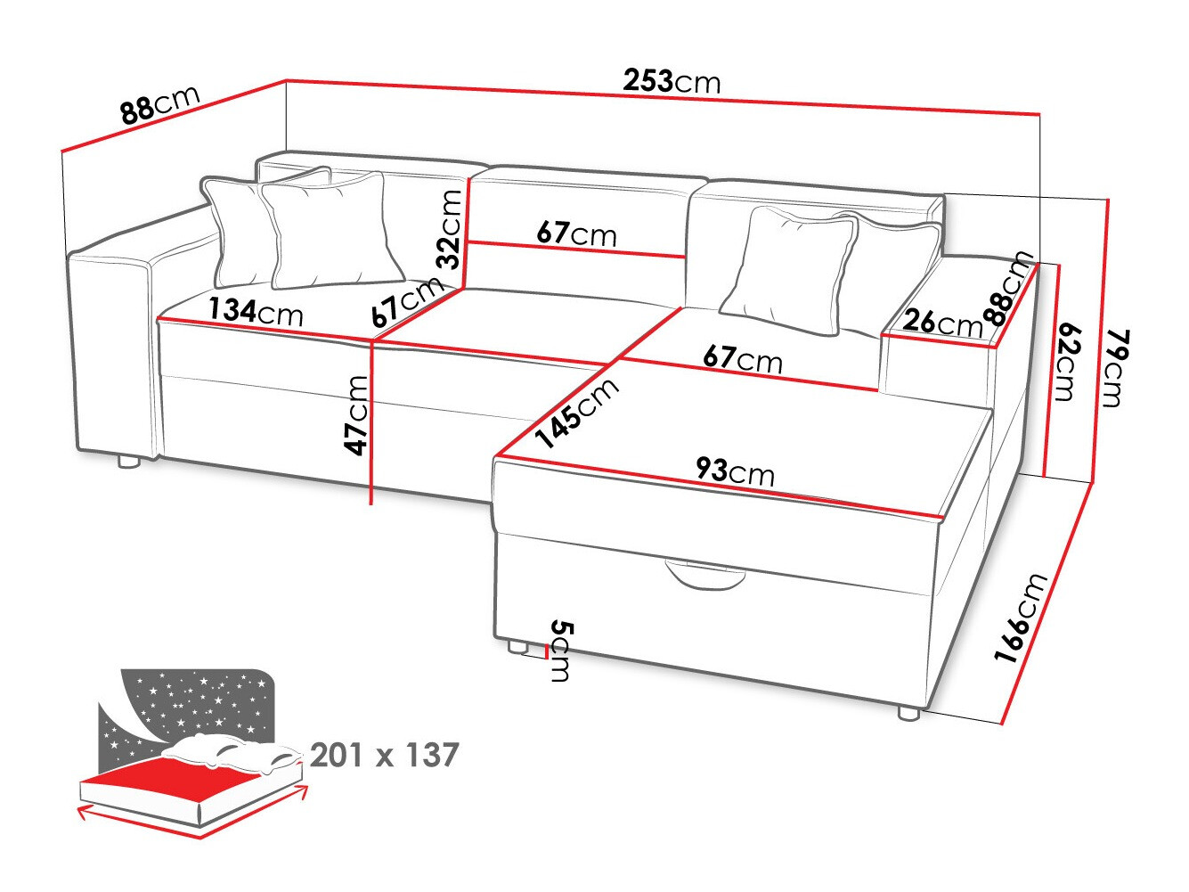 Stūra dīvāns Clovis 116 (Poso 110)