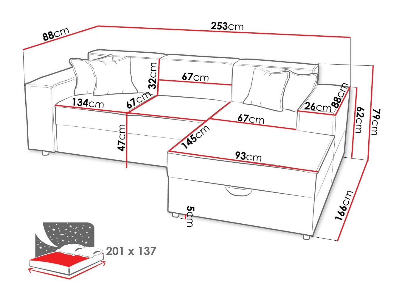 Stūra dīvāns Clovis 116 (Poso 110)