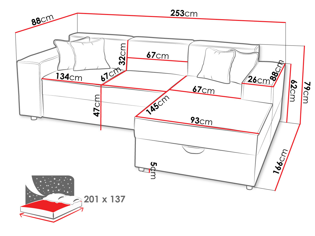 Stūra dīvāns Clovis 116 (Poso 34)