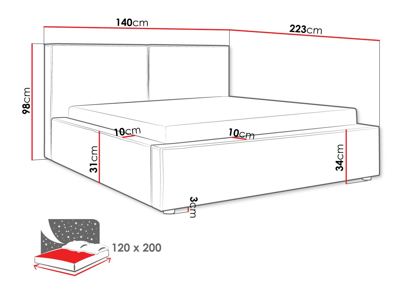 Кровать TrendyNest 117 (Manila 18)