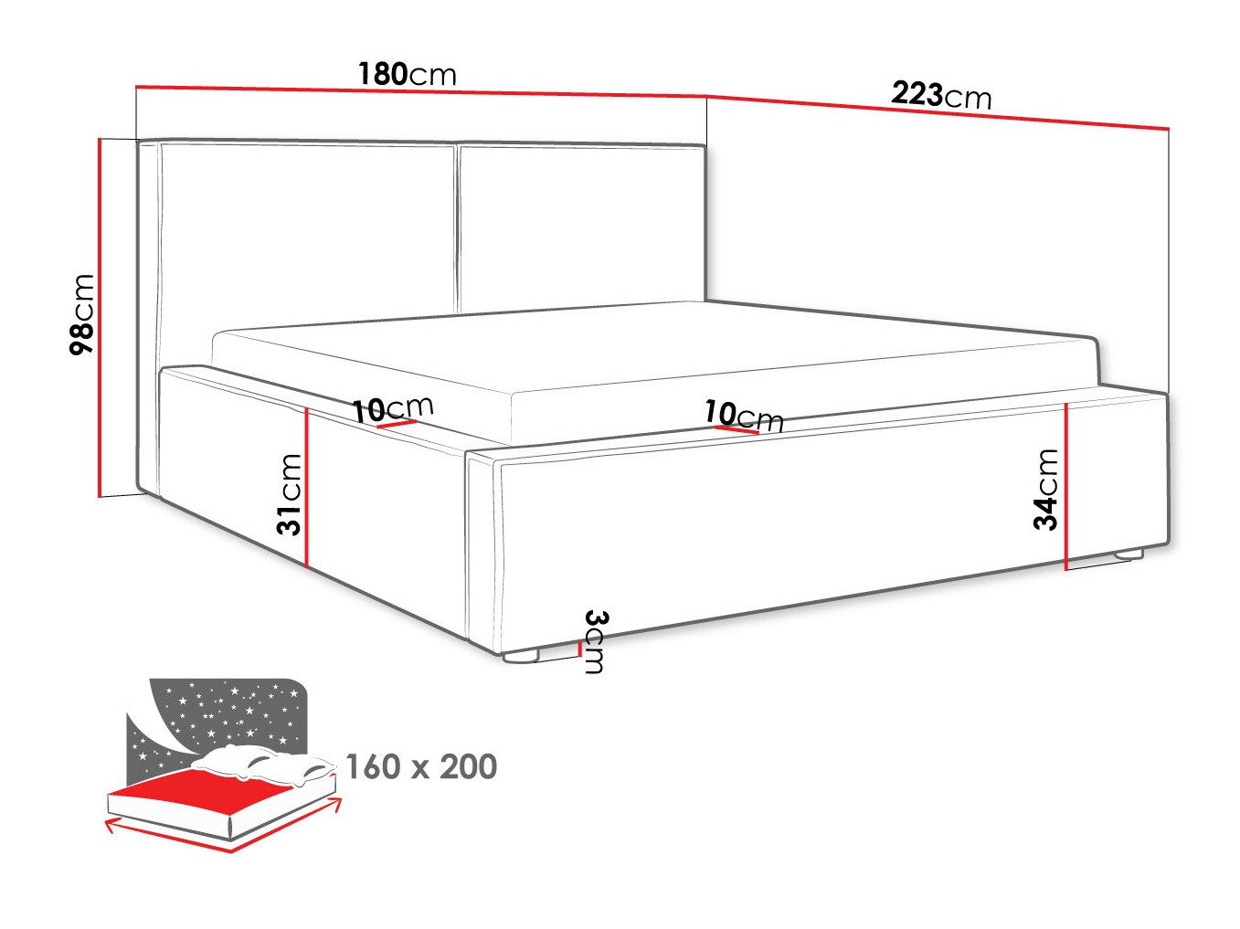 Кровать TrendyNest 117 (Manila 37)