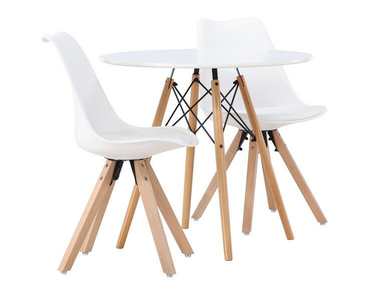 Ēdamistabas komplekts Dallas 4244 (Balts + Gaiši brūns)