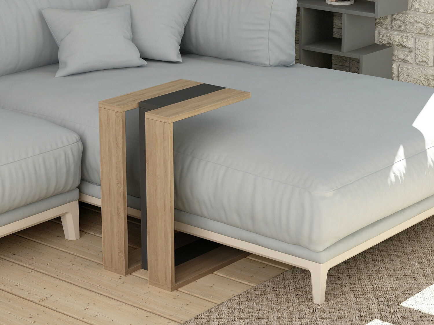 Kafijas galdiņš Kailua 1380 (Antracīts + Ozols)