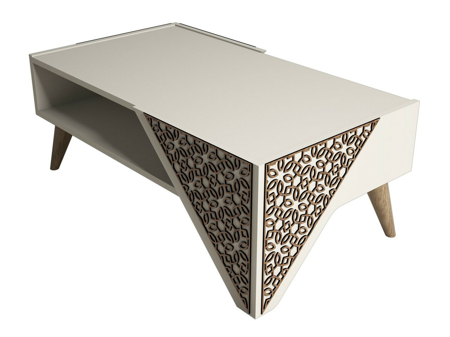 Журнальный столик Kailua 1375 (Крем + Светлое дерево)