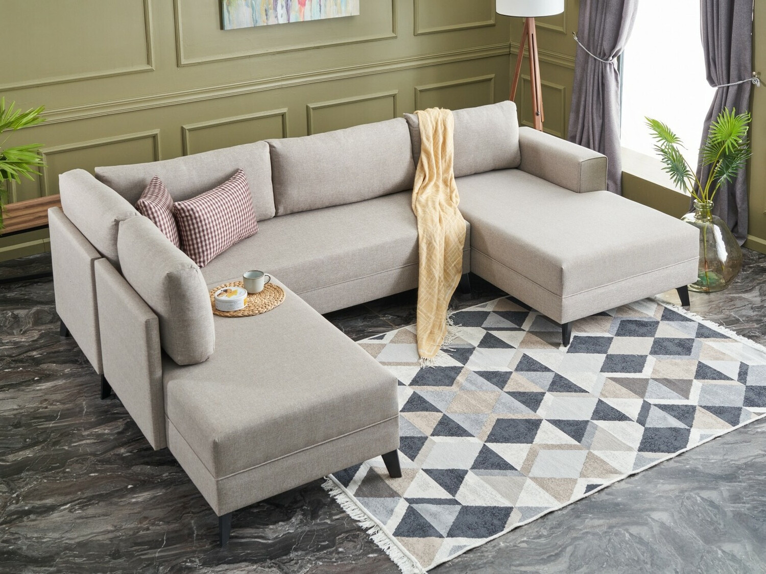 Stūra dīvāns Altadena 315 (Krēms)