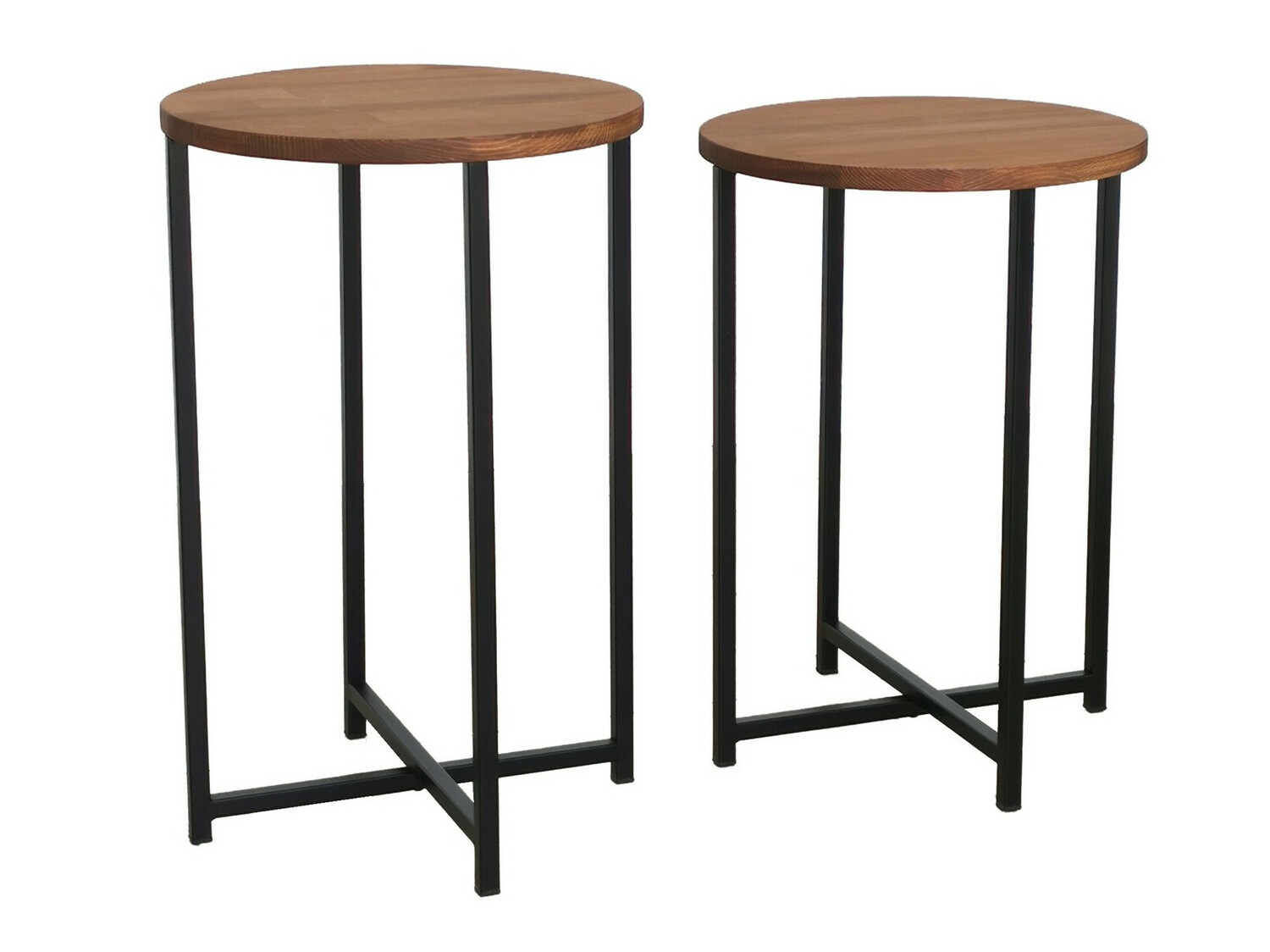 Kafijas galdiņu komplekts Kailua 1625 (Melns + Ozols)