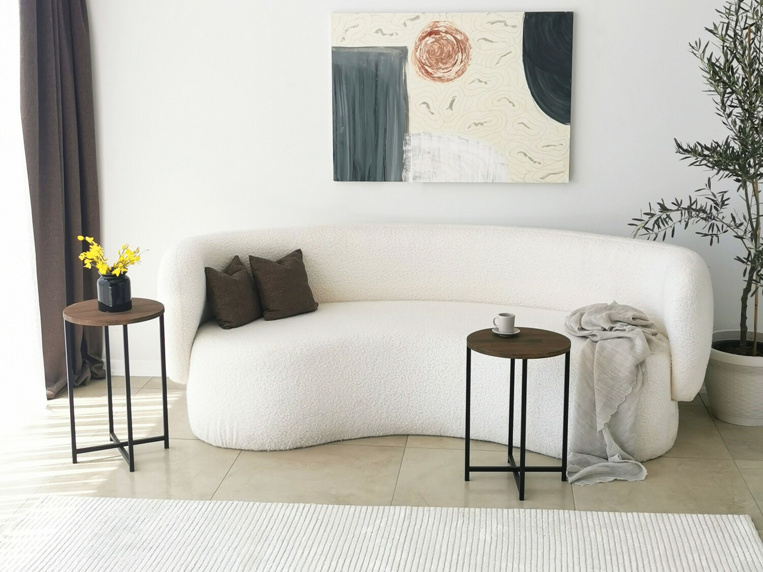 Kafijas galdiņu komplekts Kailua 1625 (Melns + Riekstkoks)