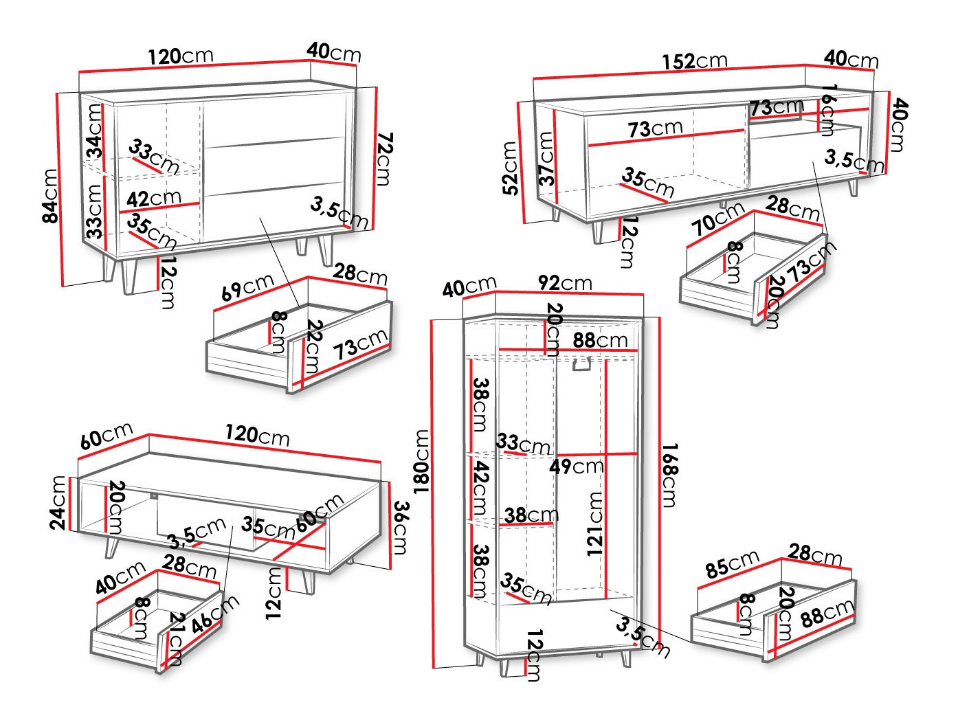 Viesistabas komplekts Comfivo Romtori 108