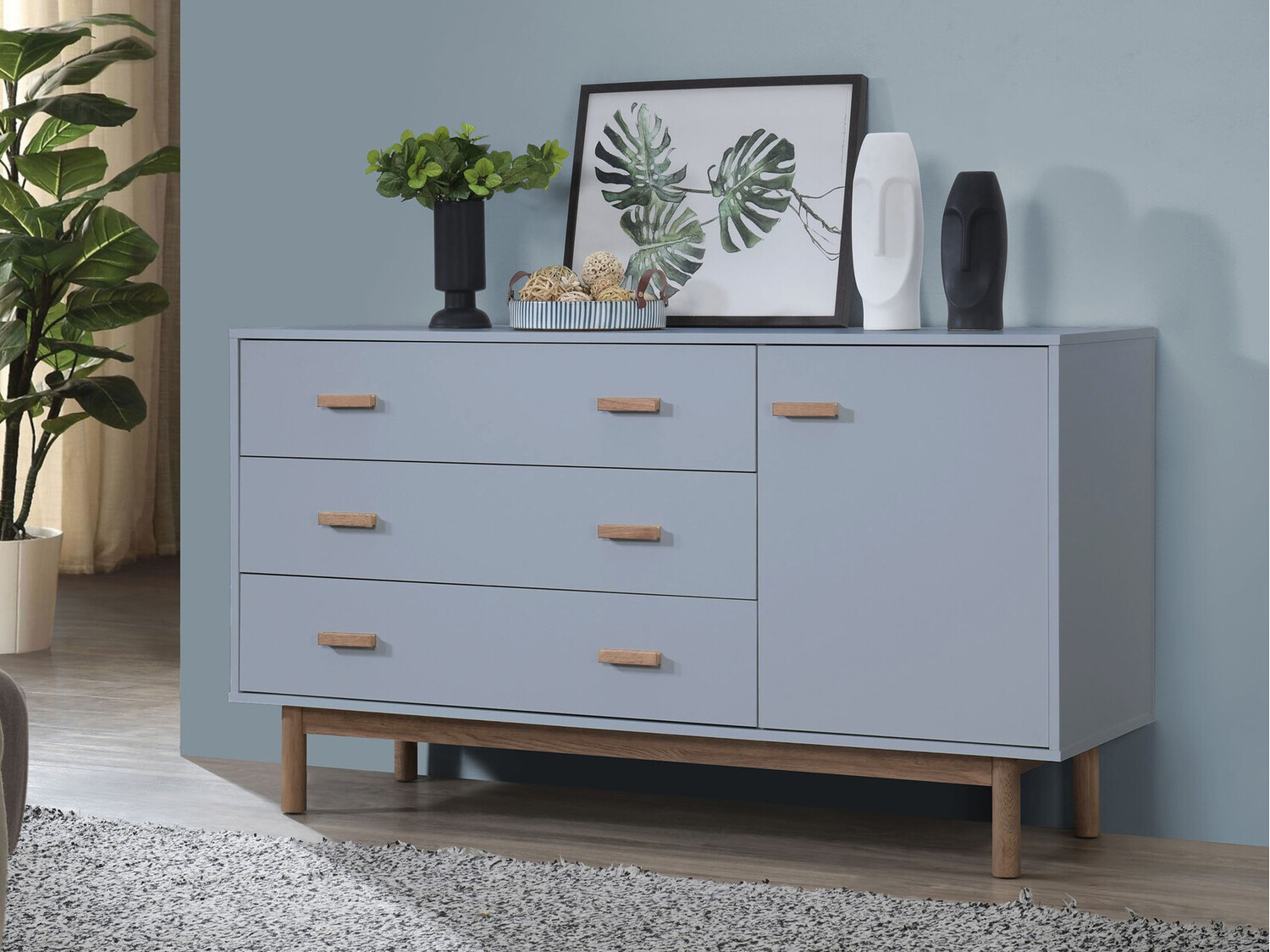 Kомод Nolcalu 100 (Серый + Дуб)