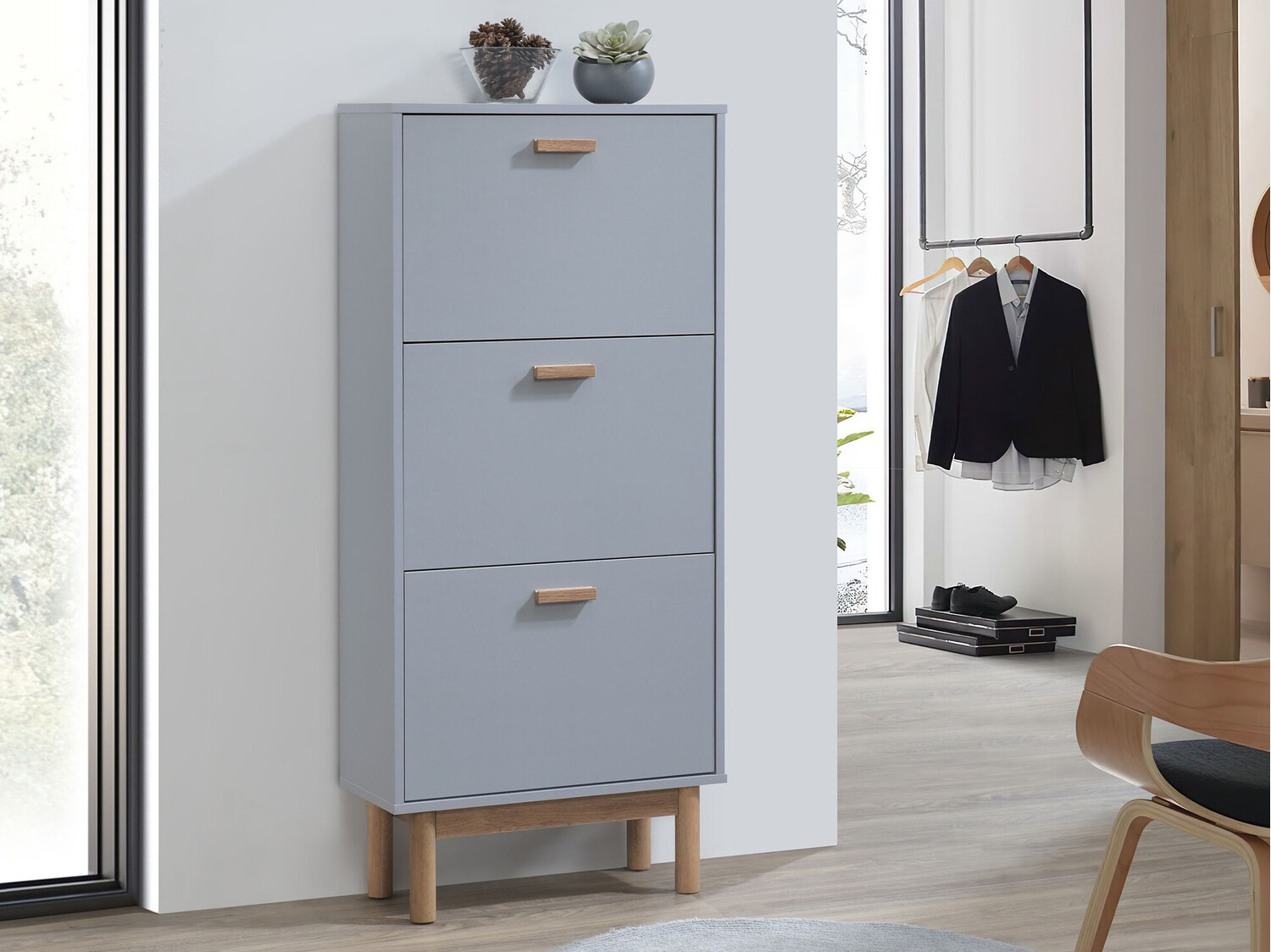 Kurpju kaste Nolcalu 105 (Pelēks + Ozols)