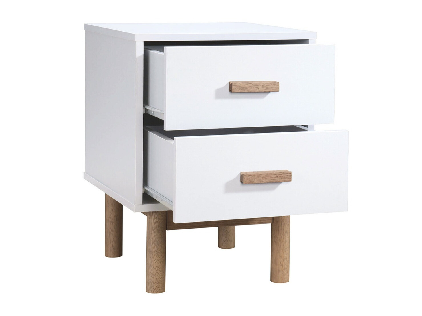Прикроватная тумбочка Nolcalu 102 (Белый + Дуб)