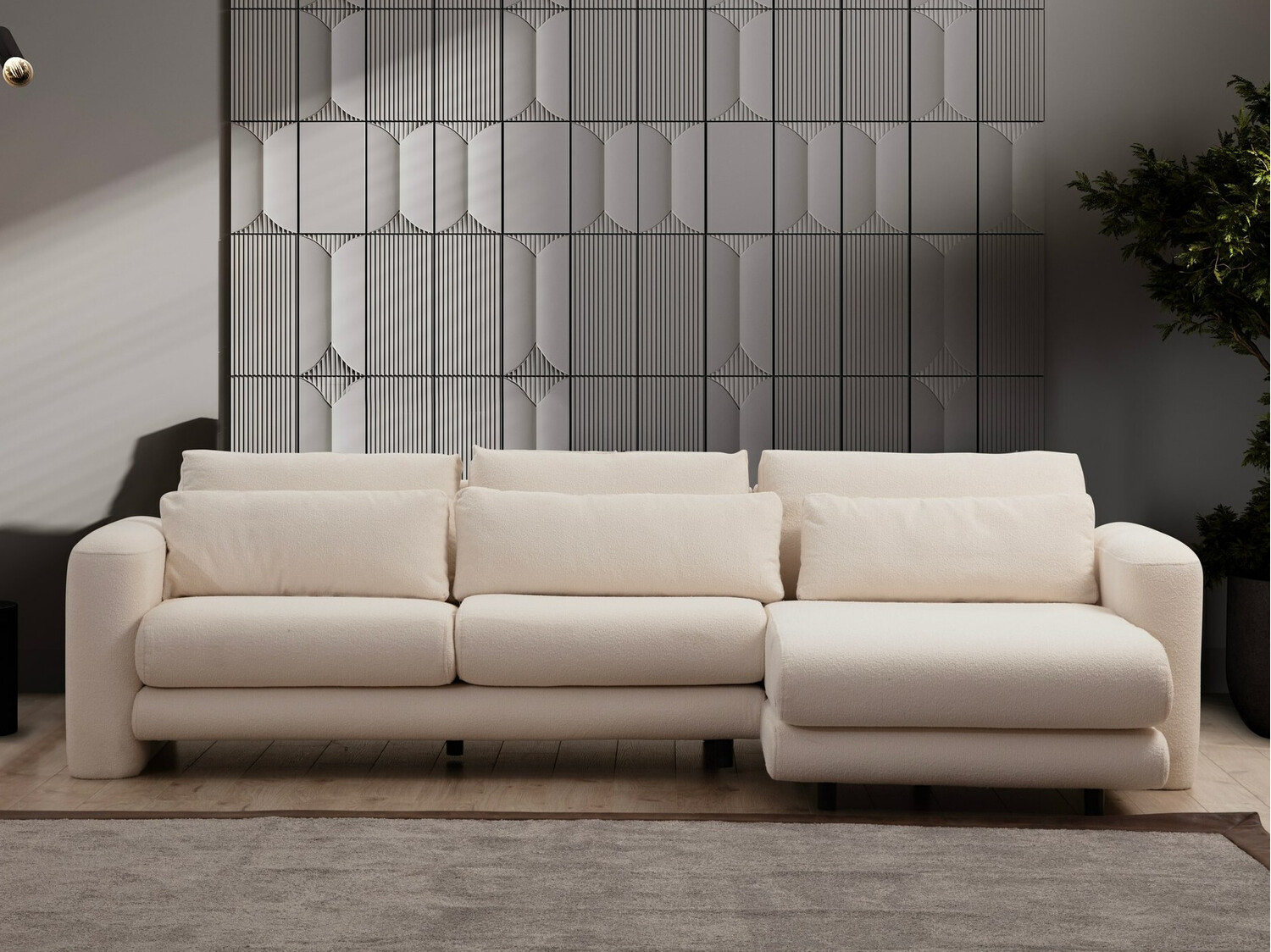 Stūra dīvāns Altadena 333 (Krēms)