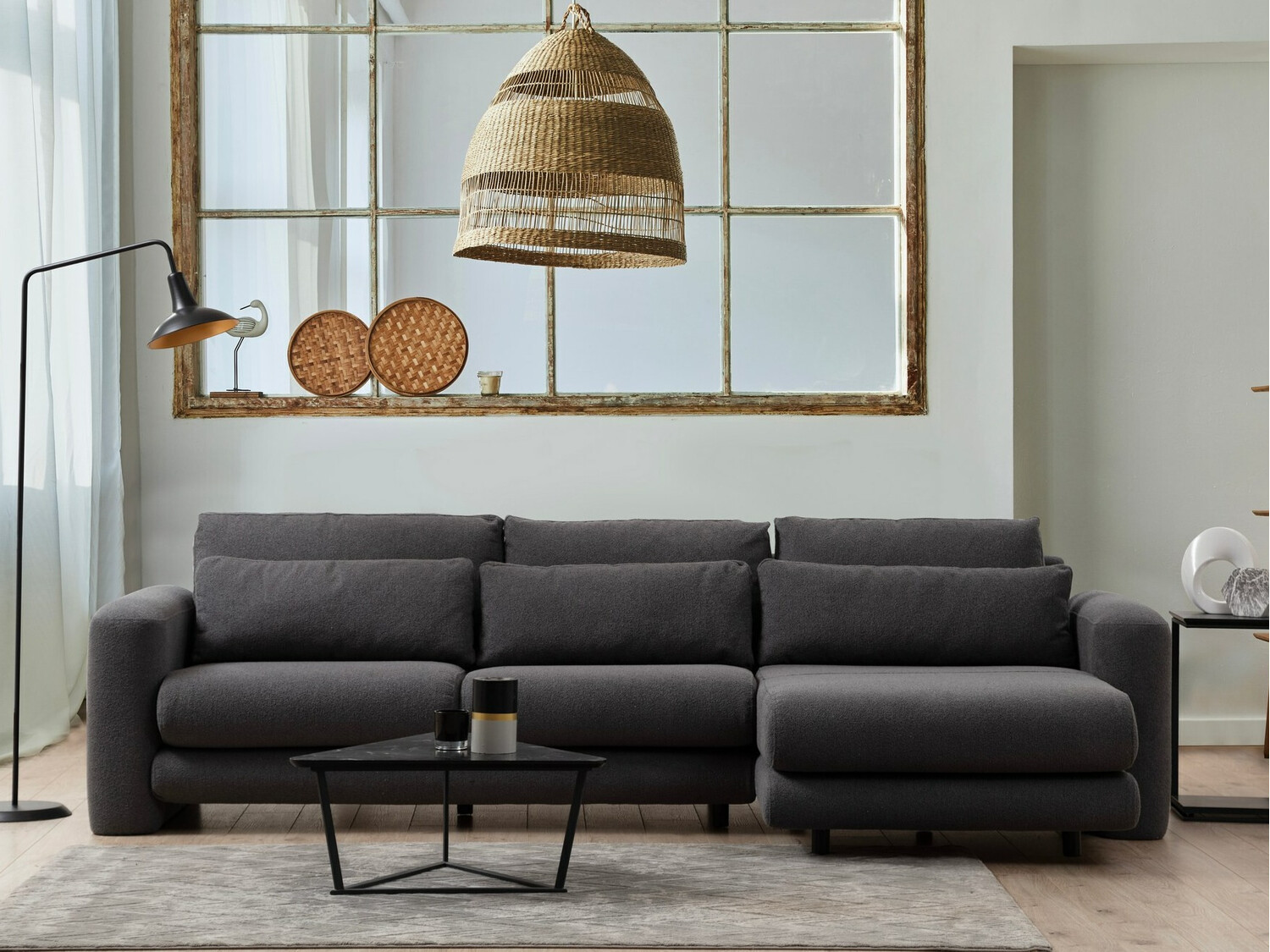 Stūra dīvāns Altadena 333 (Pelēks)