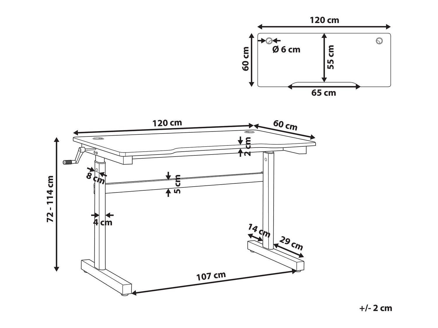 Rakstāmgalds ar regulējamu augstumu Berwyn 169