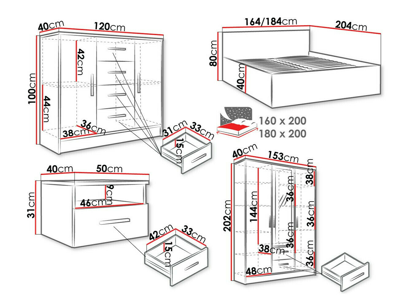 Спальный гарнитур Comfivo Romtea 104