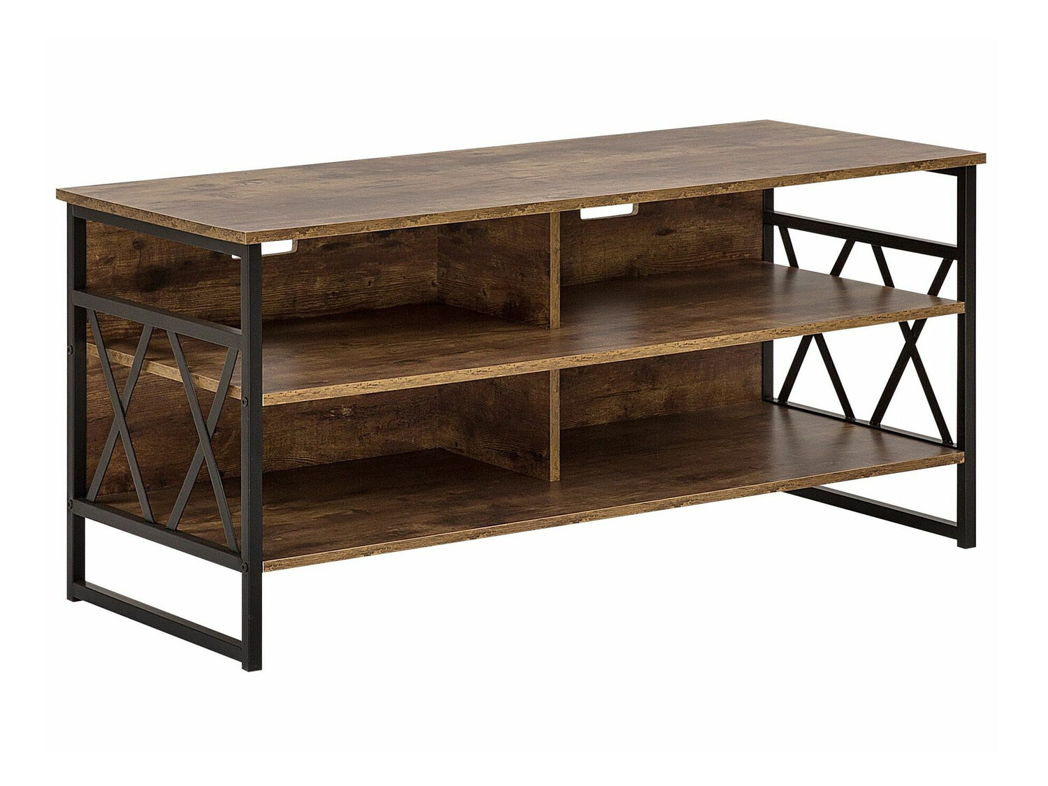 ТВ тумба Berwyn 164 (Чёрный + Темное дерево)