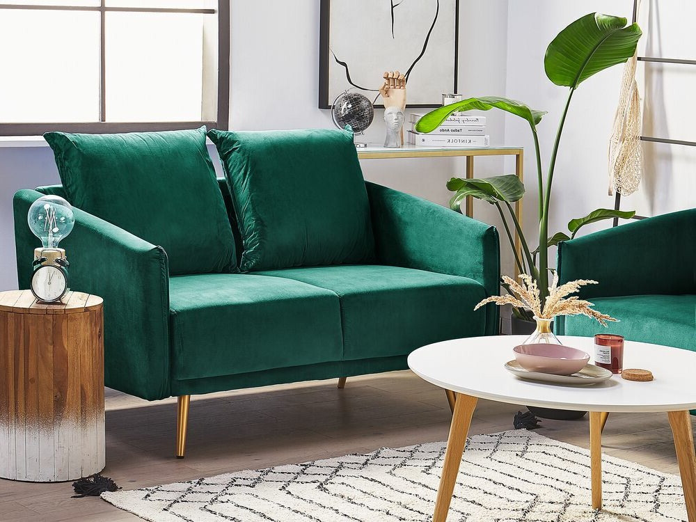 Диван Berwyn 193 (Зелёный + Золотой)