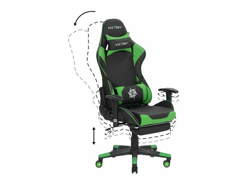 Игровое кресло Berwyn 183 (Чёрный + Зелёный)