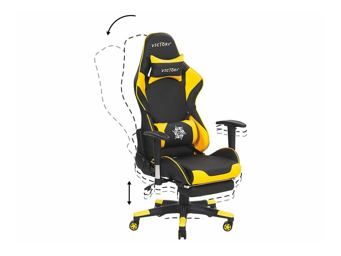 Spēļu krēsls Berwyn 183 (Melns + Dzeltens)