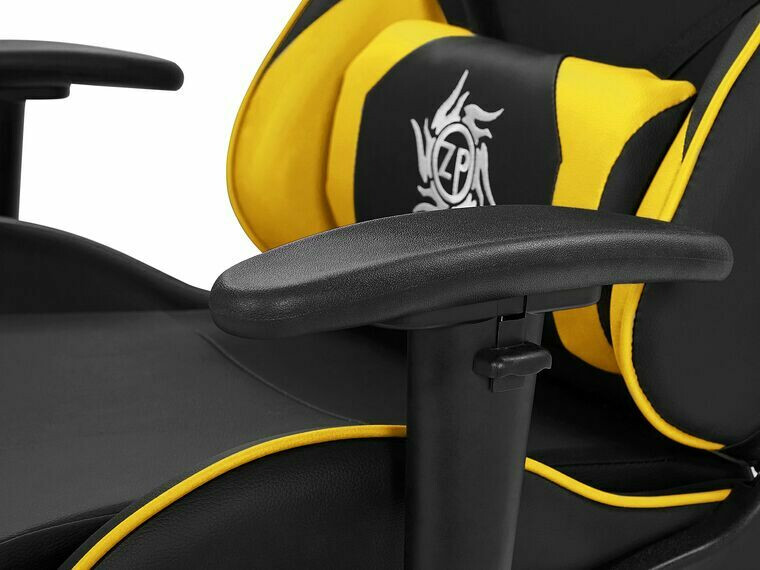 Spēļu krēsls Berwyn 183 (Melns + Dzeltens)