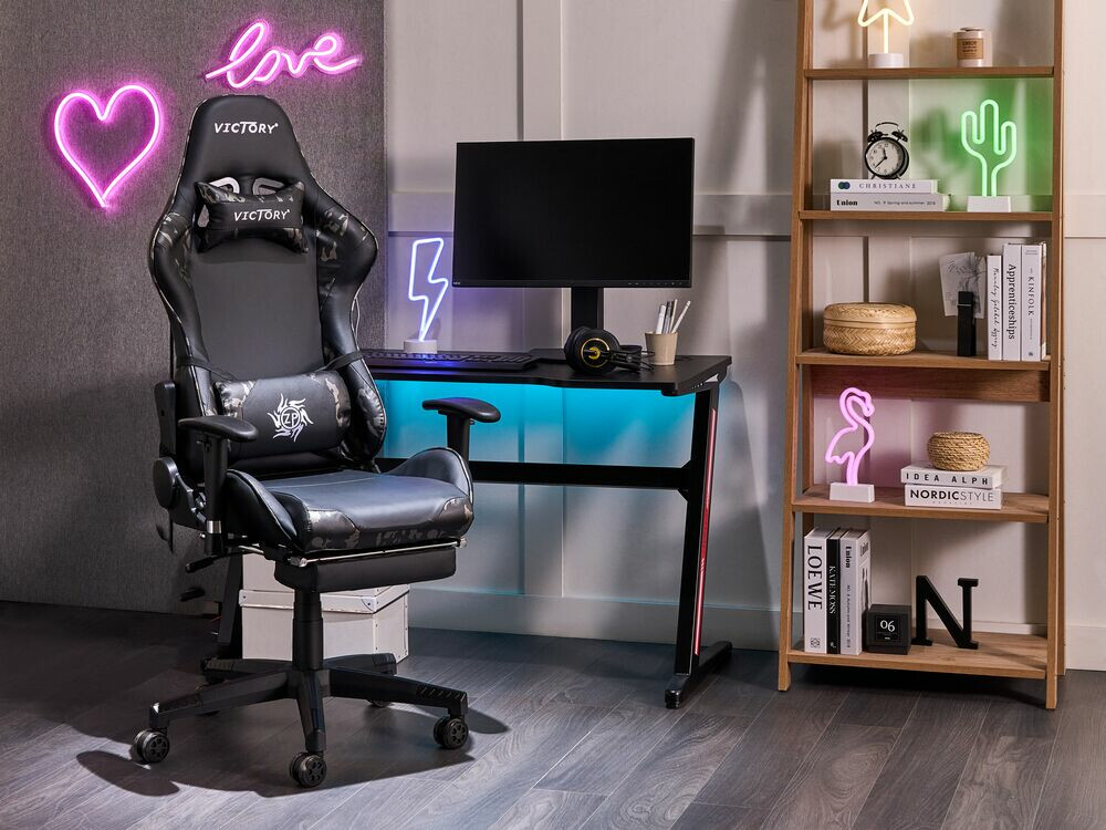 Spēļu krēsls Berwyn 183 (Melns + Pelēks)