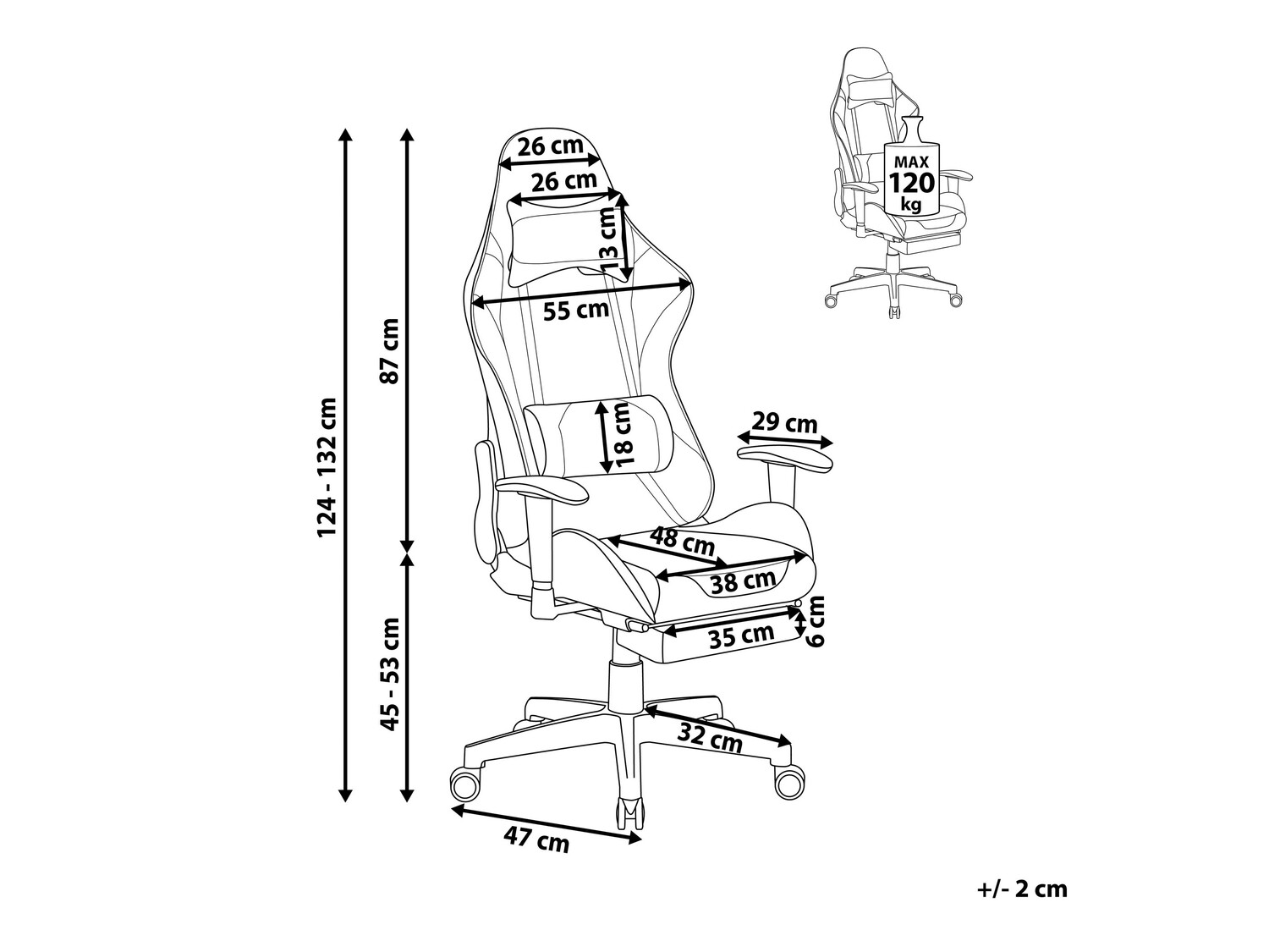 Spēļu krēsls Berwyn 183 (Melns + Pelēks)