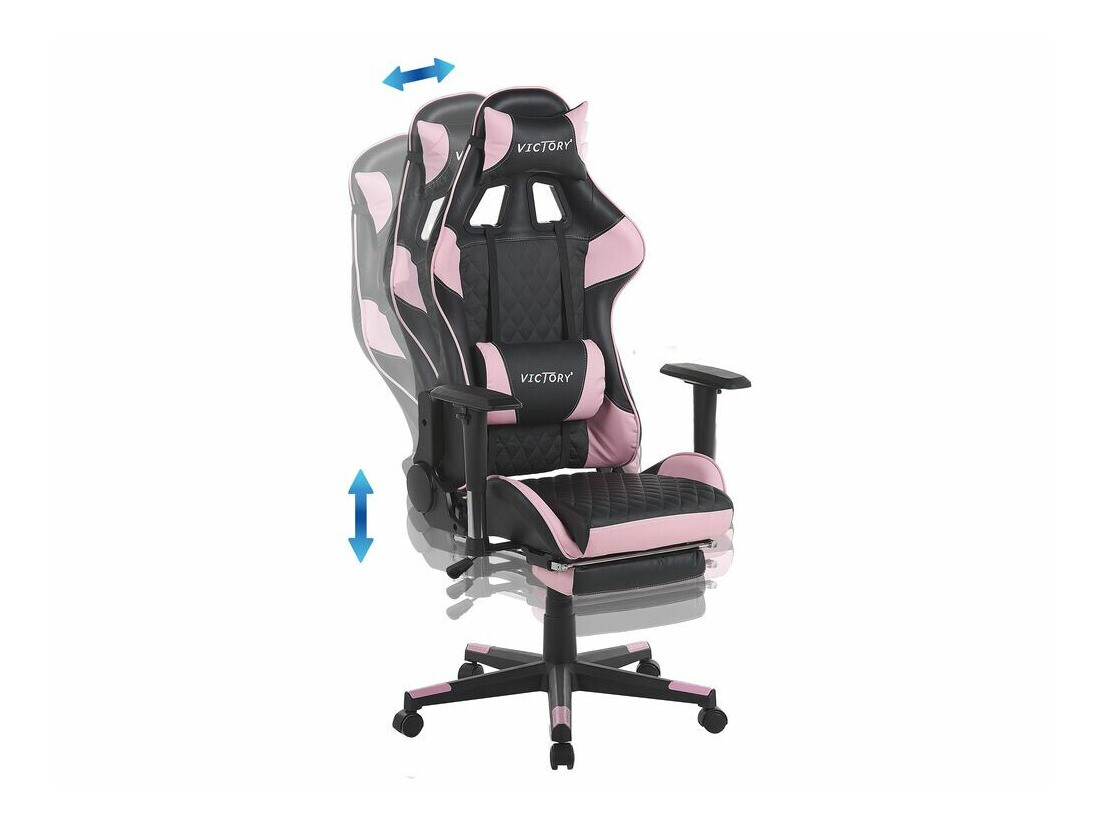 Spēļu krēsls Berwyn 183 (Melns + Tumši rozā)