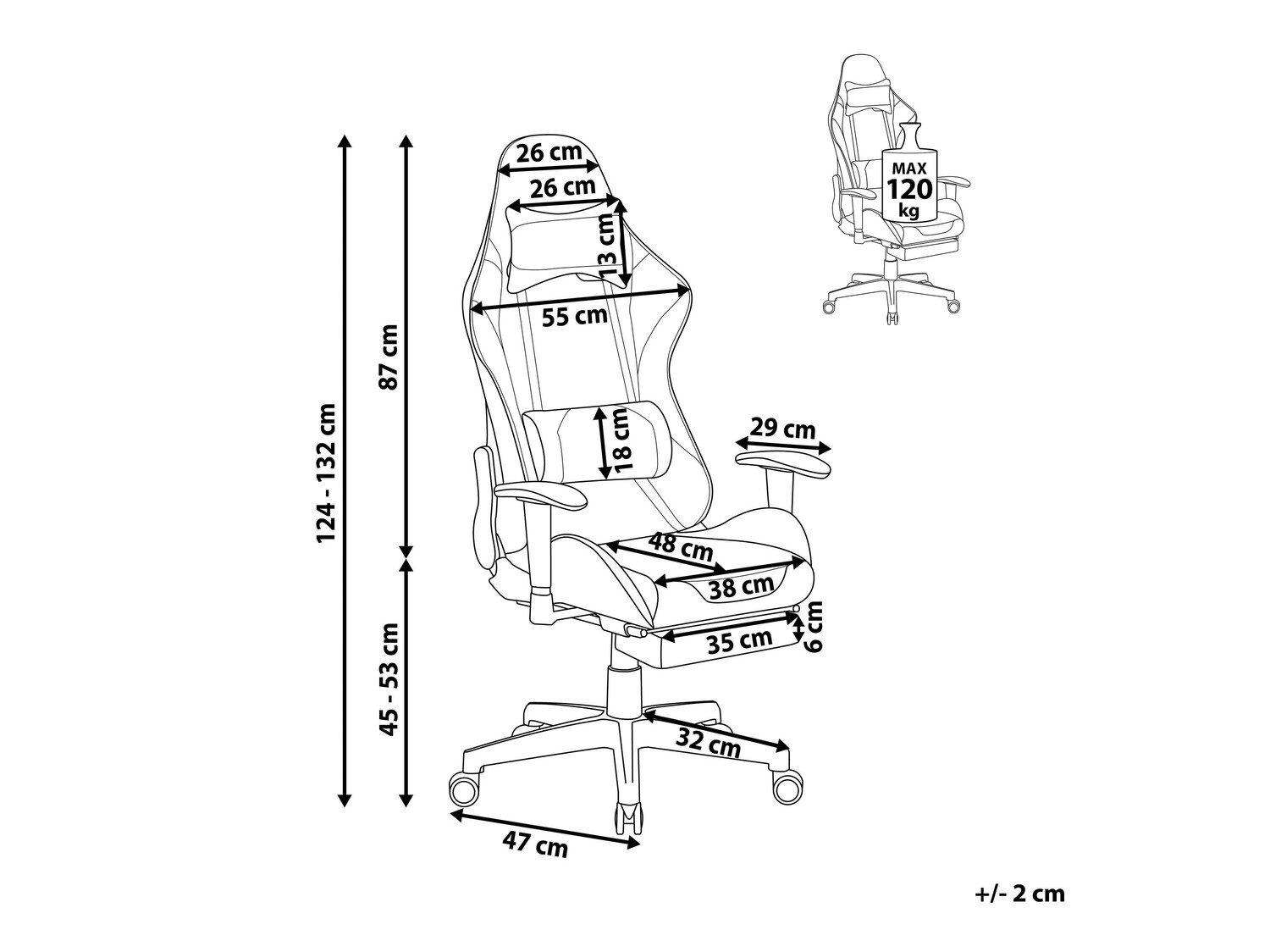Spēļu krēsls Berwyn 183 (Melns)