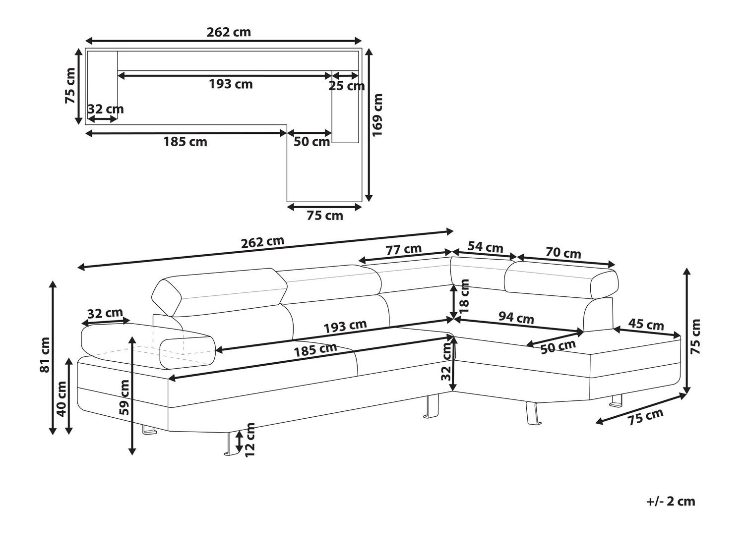 Угловой диван Berwyn 200 (Серый)