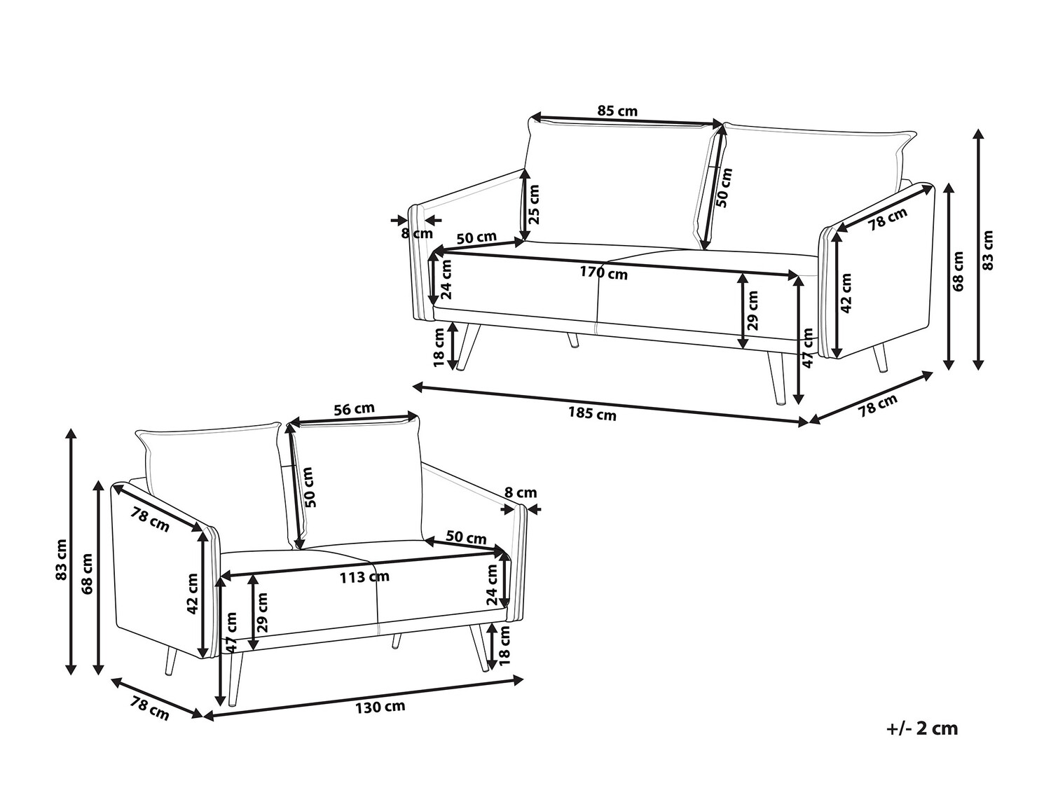 Комплект мягкой мебели Berwyn 206 (Серый + Золотой)