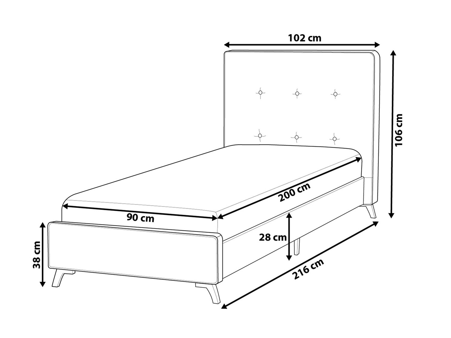 Кровать Berwyn 205 (Чёрный)