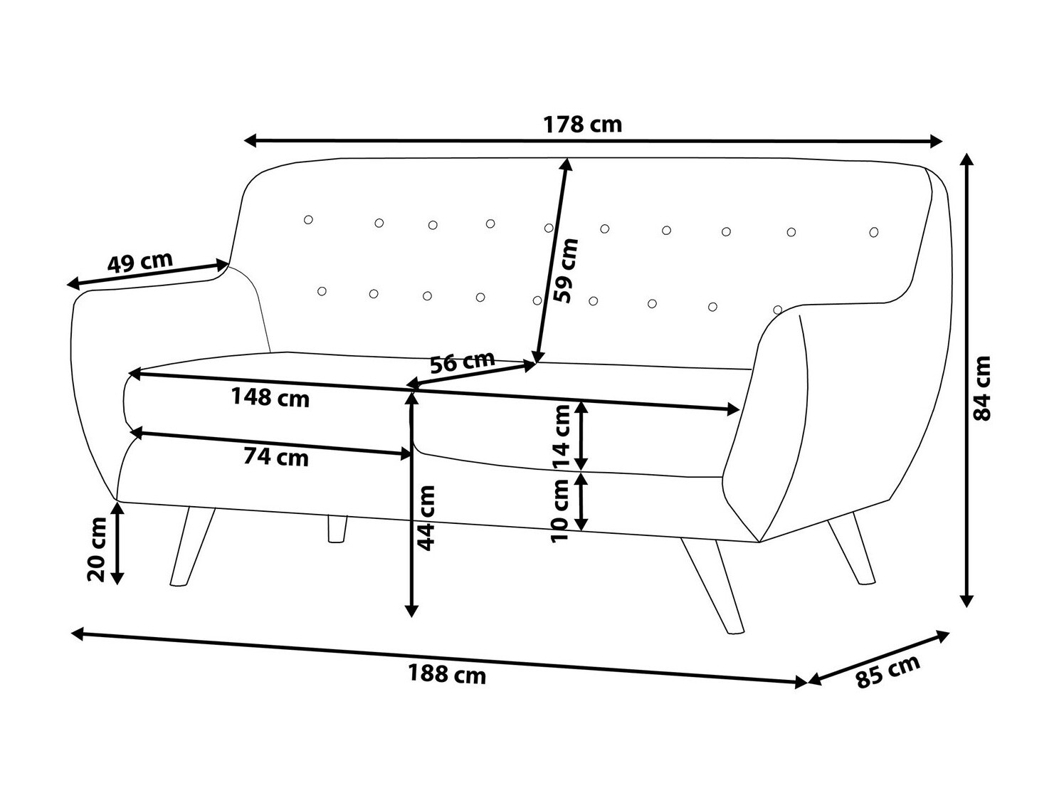 Dīvāns Berwyn 223 (Zaļš)