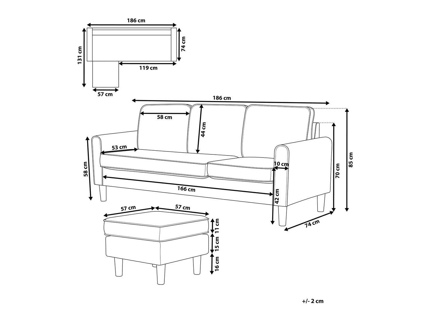 Dīvāns Berwyn 239 (Zils)