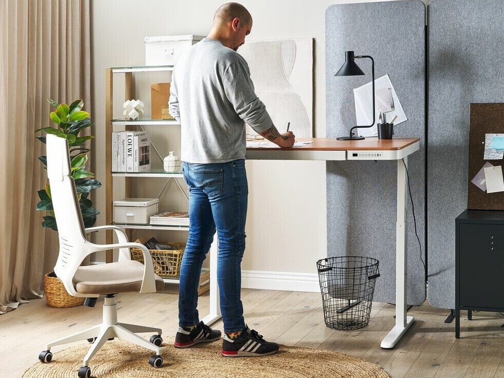 Rakstāmgalds ar regulējamu augstumu Berwyn 224 (Balts + Gaišs koks)