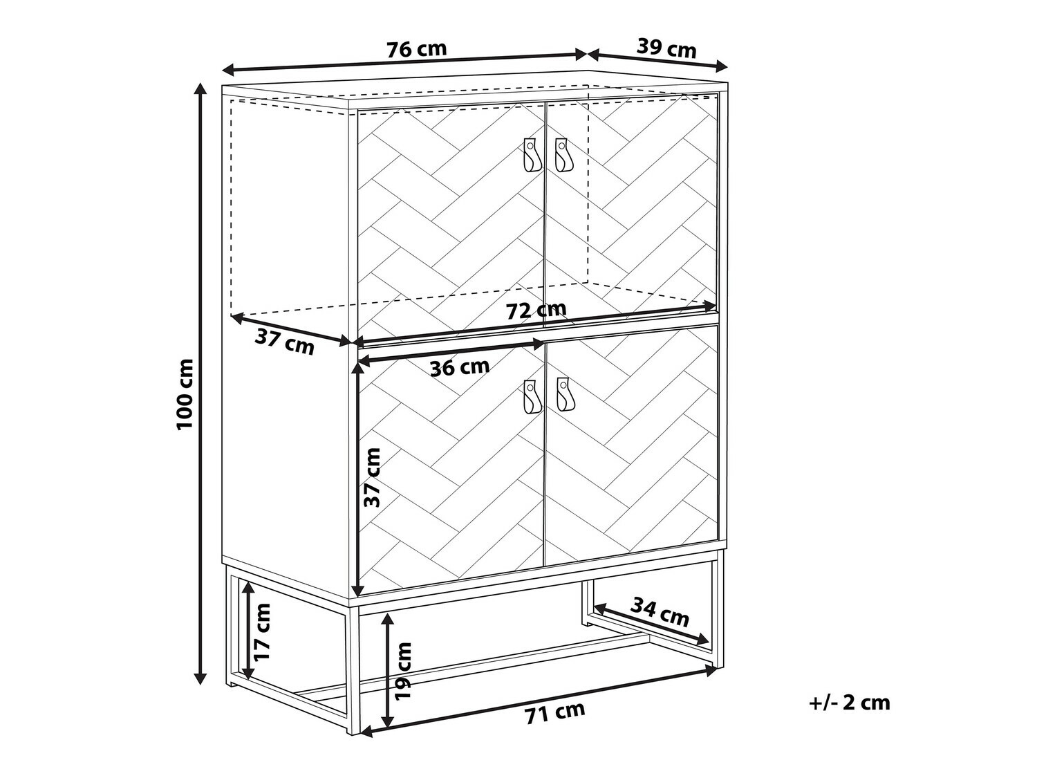 Шкафчик Fiotivu 100 (Белый + Чёрный + Светлое дерево)