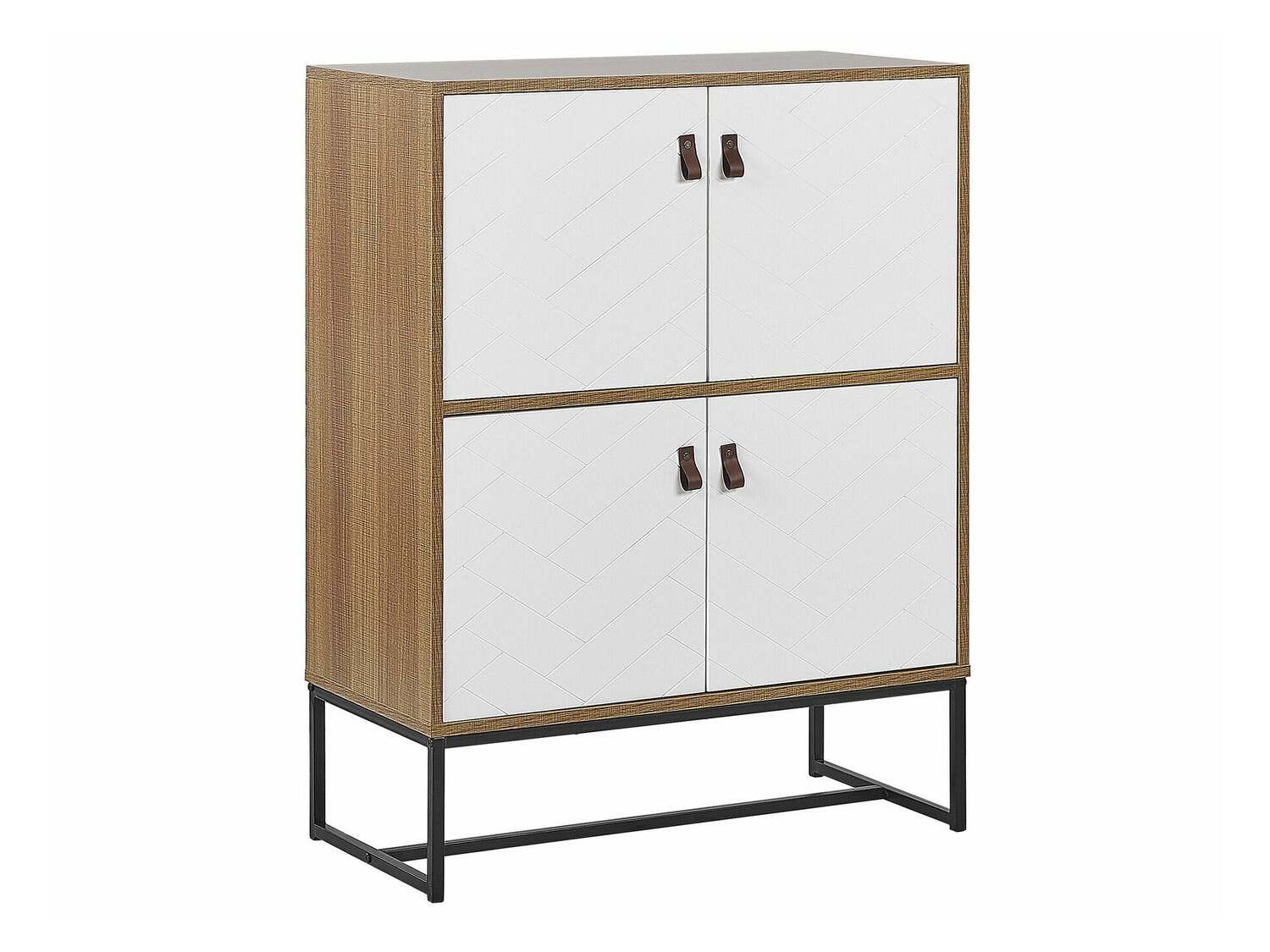 Skapis Fiotivu 100 (Balts + Melns + Gaišs koks)