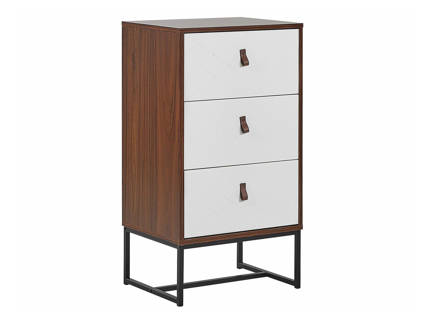 Kомод Fiotivu 103 (Белый + Чёрный + Темное дерево)